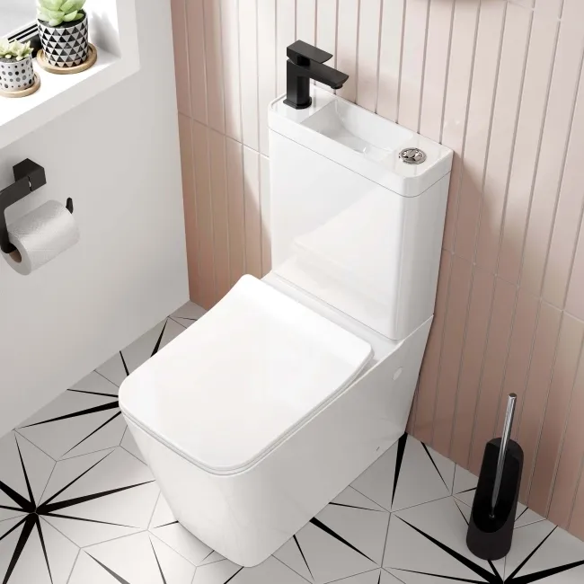 Nevada 2-In-1 Combined Wash Basin & Rimless Toilet With Premium Soft Close Slim Seat