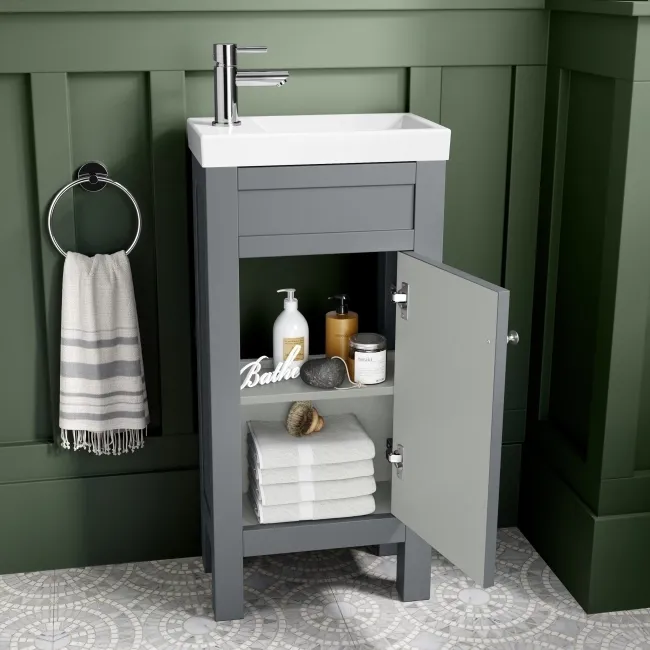 Bermuda Dove Grey Cloakroom Basin Vanity 400mm