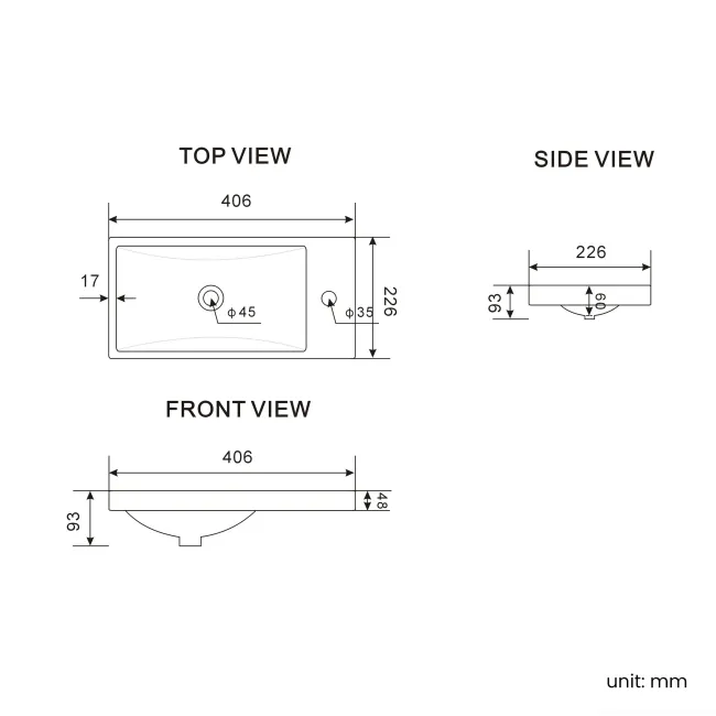 Bermuda Dove Grey Cloakroom Basin Vanity 400mm