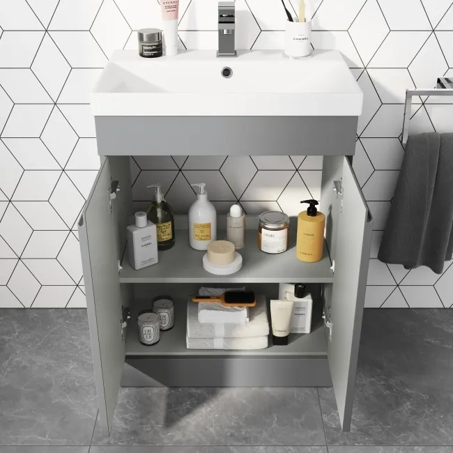 Trent Stone Grey Basin Vanity 600mm