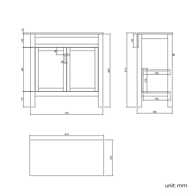 Bermuda Dove Grey Vanity with Marble Top & Curved Counter Top Basin 800mm