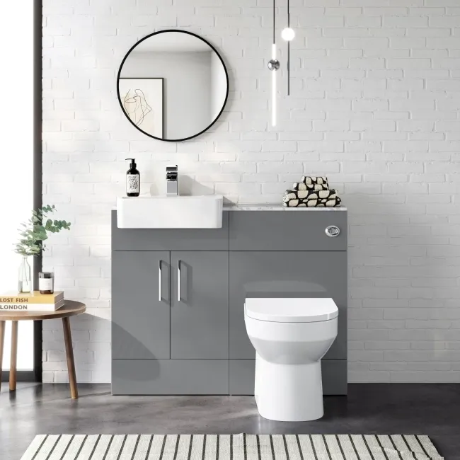 Harper Stone Grey Combination Vanity Basin with Marble Top & Miami Toilet 1000mm