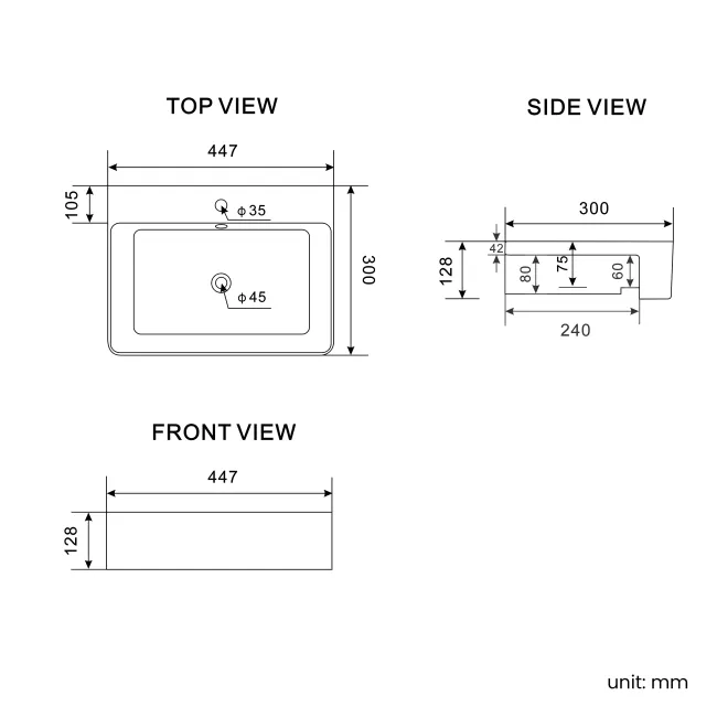 Harper Stone Grey Combination Vanity Basin with Marble Top & Miami Toilet 1000mm
