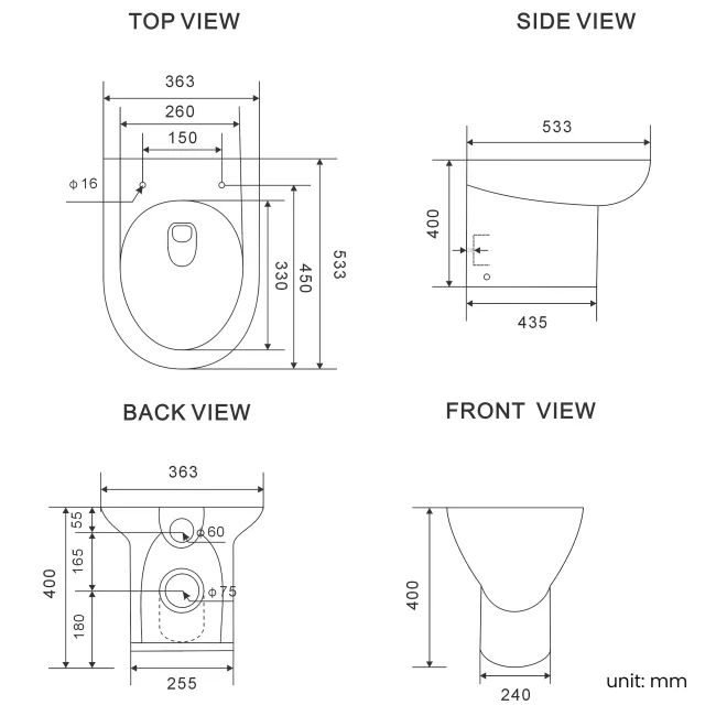 Harper Charcoal Elm Combination Vanity Basin & Aruba Toilet 1000mm