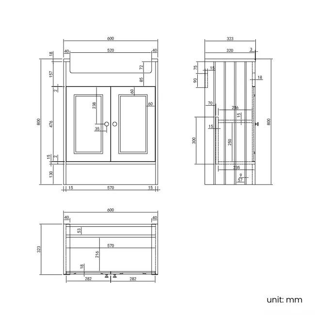 Monaco Dove Grey Combination Vanity Basin and Seattle Toilet 1500mm