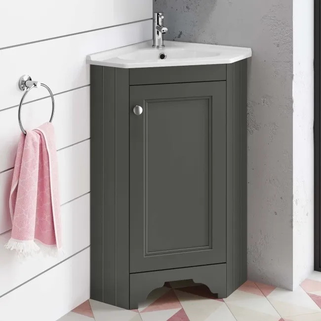 Lucia Graphite Grey Corner Basin Vanity 400mm