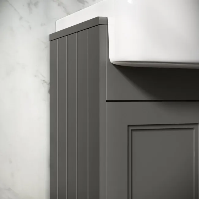 Monaco Graphite Grey Combination Vanity Basin and Seattle Toilet 1500mm