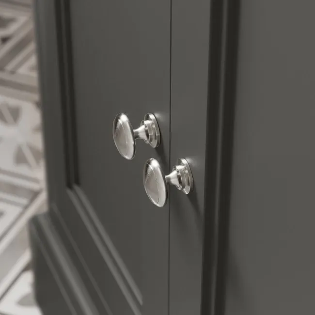 Lucia Graphite Grey Double Vanity with Marble Top & Oval Counter Top Basin 1200mm