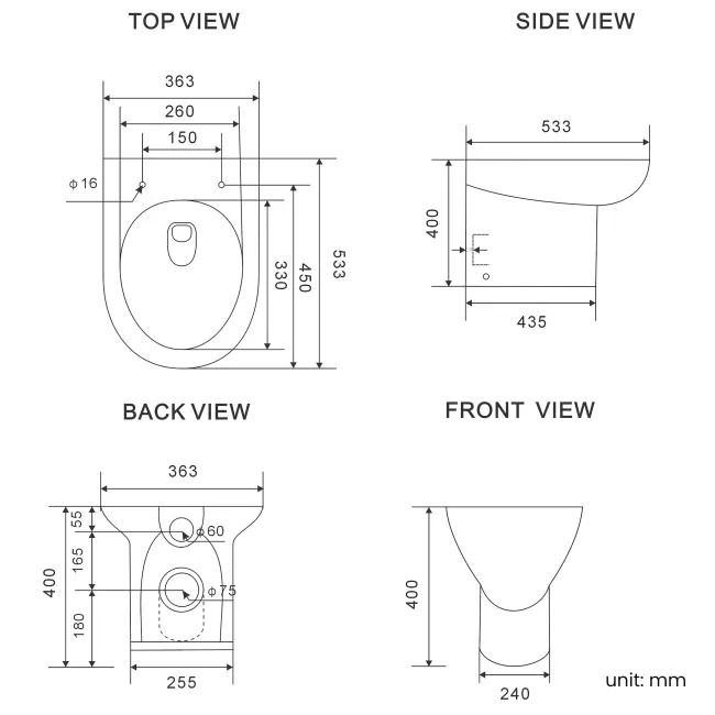 Harper Charcoal Elm Combination Vanity Basin and Aruba Toilet 1500mm - Black Accents