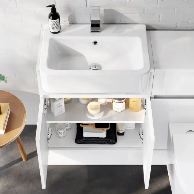 Foster Gloss White Combination Vanity Basin and Boston Toilet 1200mm