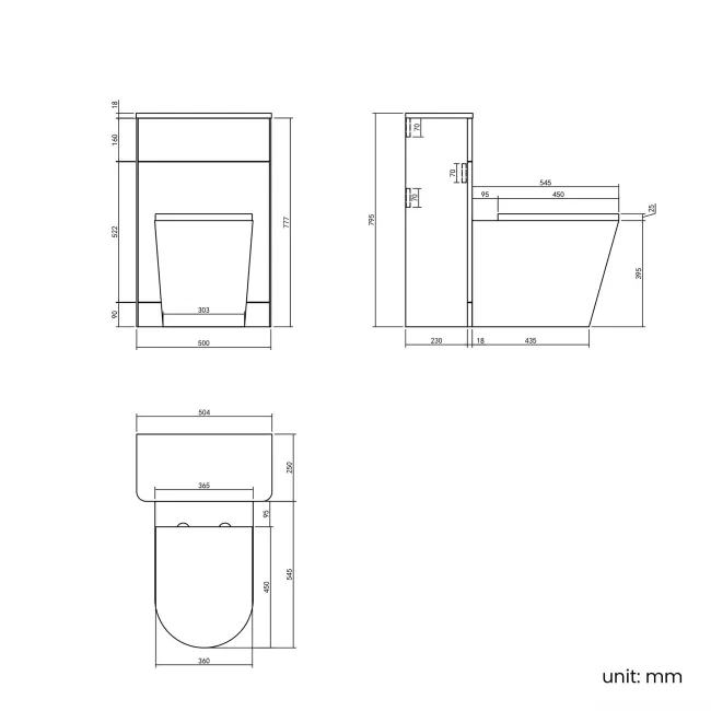 Curved Gloss White Slimline Back To Wall Unit and Boston Toilet