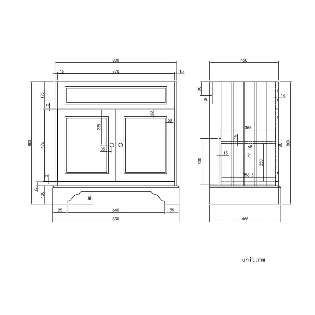 Lucia Midnight Green Vanity with Marble Top & Undermount Basin 830mm
