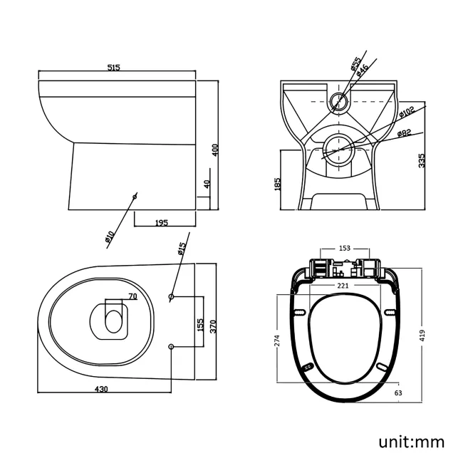 Monaco Graphite Grey Combination Vanity Traditional Basin and Seattle Toilet 1200mm - Brushed Brass Accents