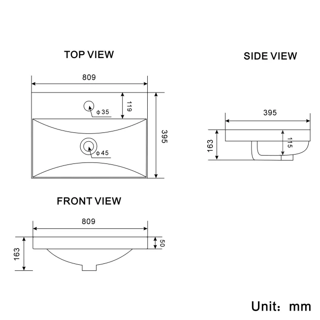 Elba Gloss White Wall Hung Basin Drawer Vanity 800mm - Black Accents