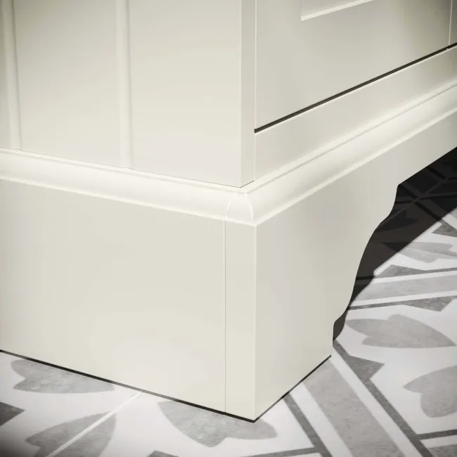 Lucia Chalk White Double Vanity with Marble Top & Undermount Basins 1200mm - Brass Knurled Handles