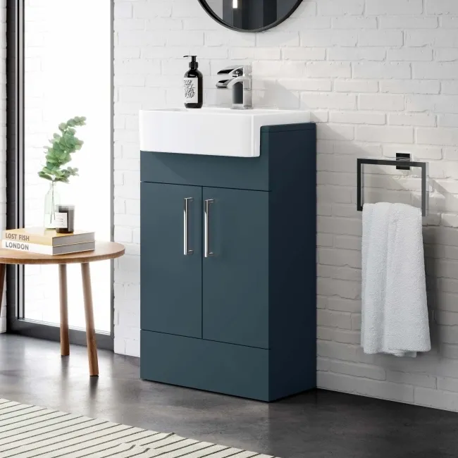 Harper Navy Blue Vanity with Semi Recessed Basin 500mm