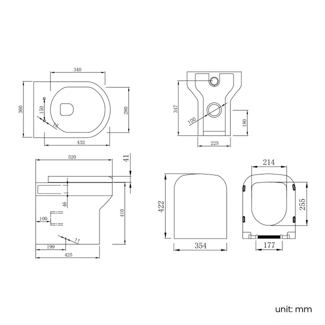 Mersey Gloss White Combination Vanity Basin and Miami Toilet 1300mm