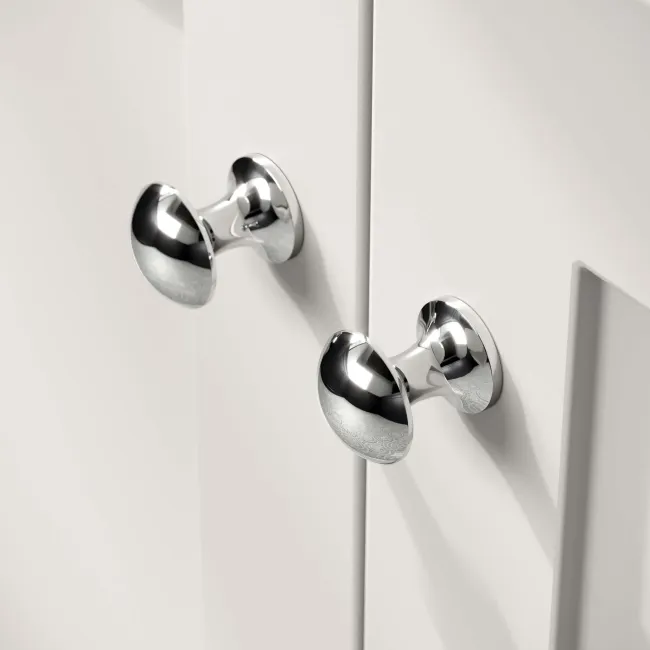 Capri Cotton White Vanity with Semi Recessed Basin 650mm - Chrome Handles