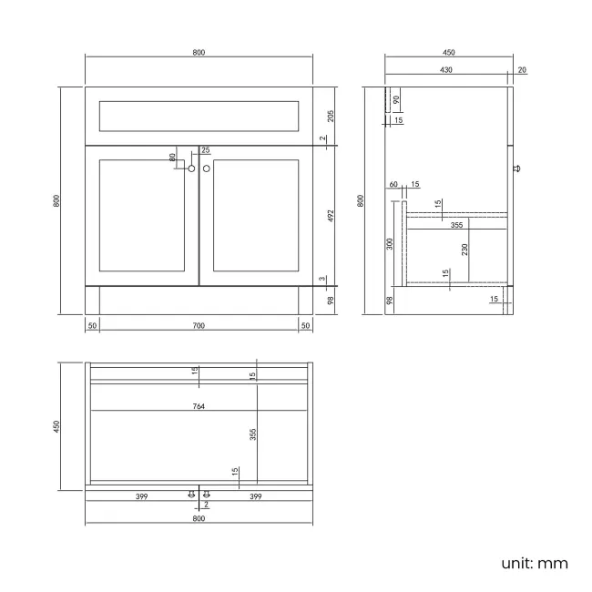 Milos Cotton White Combination Vanity Basin and Denver Toilet 1300mm - Chrome Handles
