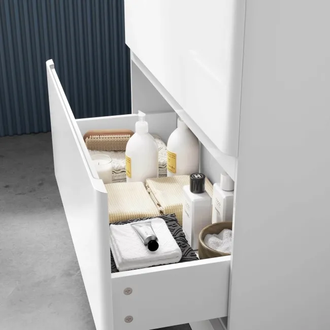 Corsica Gloss White Basin Drawer Vanity 800mm
