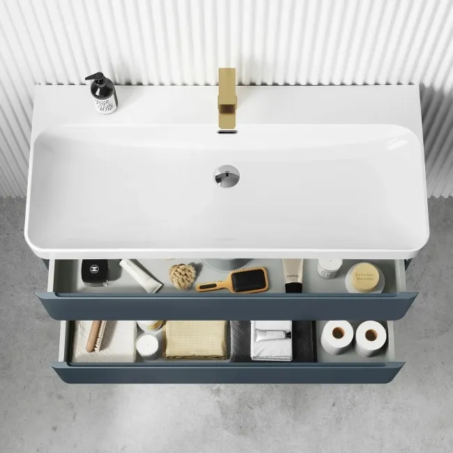 Corsica Inky Blue Basin Drawer Vanity 1000mm