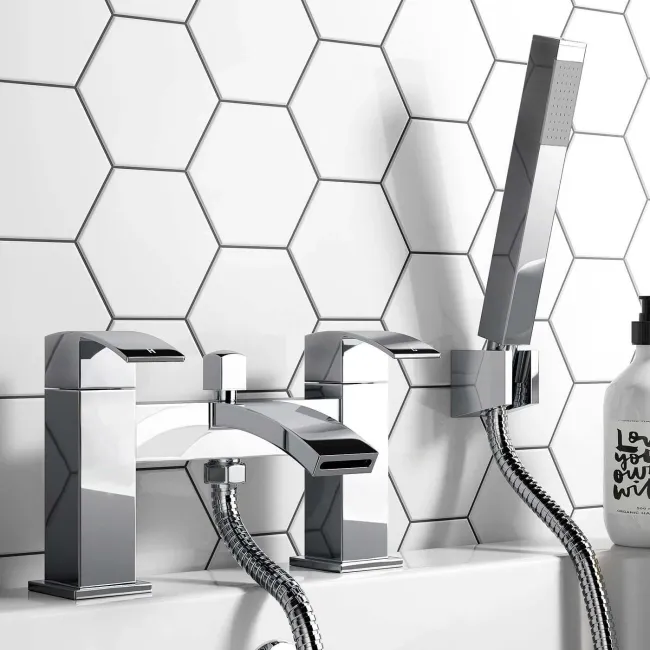 Welland Chrome Basin & Shower Bath Mixer Tap Set