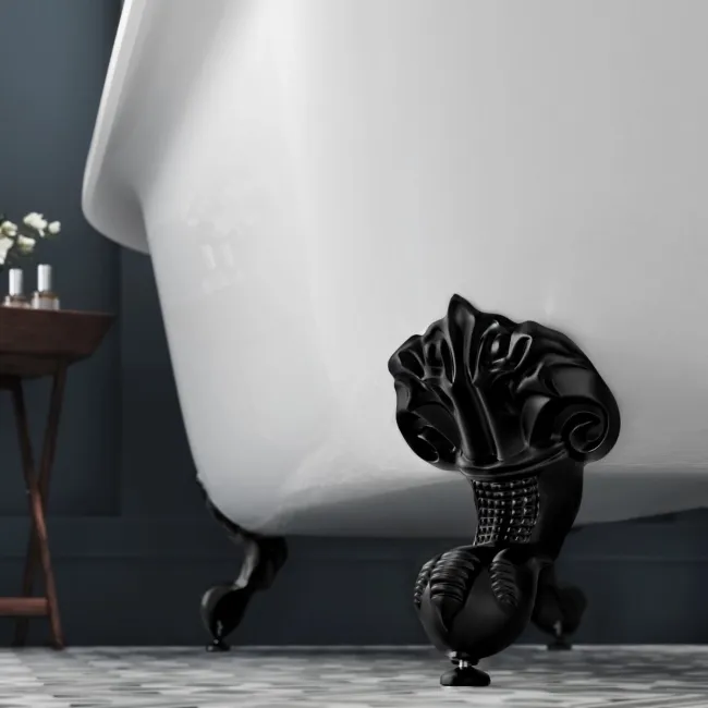 Grosvenor 1700mm Roll Top Bath - Black Ball Feet