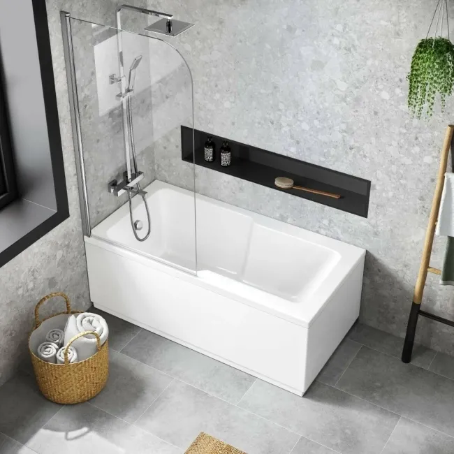 Dover 1600x750 Keyhole Shower Bath & 6mm Easy Clean Screen