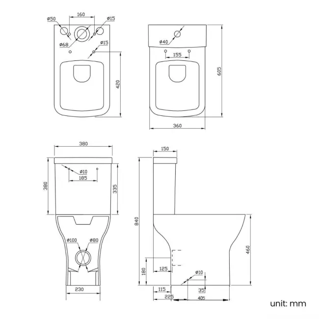 Atlanta Comfort Close Coupled Toilet With Soft Close Seat