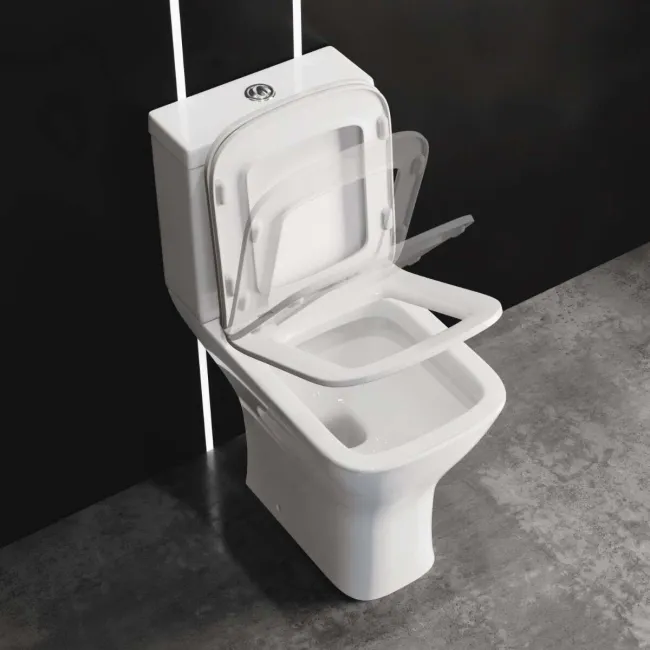 Atlanta Comfort Close Coupled Toilet With Soft Close Slim Seat