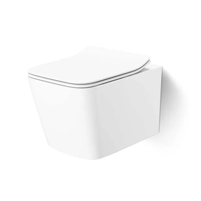 Nevada Rimless Wall Hung Toilet With Premium Soft Close Slim Seat