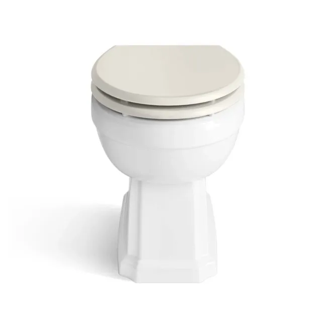 Hudson Traditional Back To Wall Toilet With Chalk White Wooden Seat
