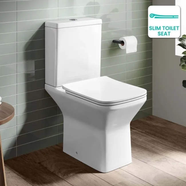 Dallas Rimless Close Coupled Toilet With Slim Soft Close Seat