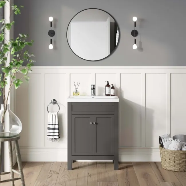 Bermuda Graphite Grey Basin Vanity 600mm