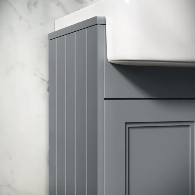 Monaco Dove Grey Basin Vanity and Back To Wall Toilet Unit 1200mm (Excludes Pan & Cistern)