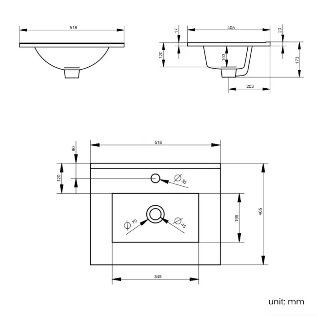 Mersey Gloss White Combination Vanity Basin and Miami Toilet 1000mm
