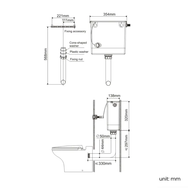 Mersey Gloss White Combination Vanity Basin and Miami Toilet 1100mm - Black Accents