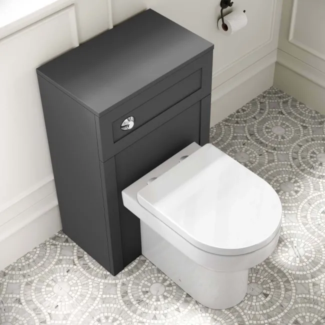 Capri Slate Grey Combination Vanity Basin and Denver Toilet 1150mm - Chrome Handles