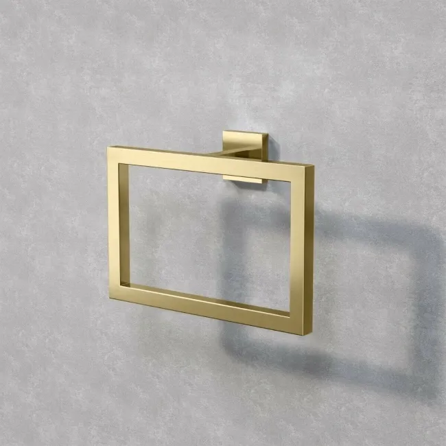 Isla Brushed Brass Toilet Roll Holder & Towel Ring
