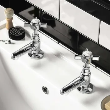 Nene Traditional Chrome Hot & Cold Basin Taps