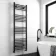 Barcelona Matt Black Straight Heated Towel Rail 1600x500mm