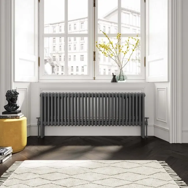 Athens Anthracite Triple Column Horizontal Traditional Radiator 450x1415mm