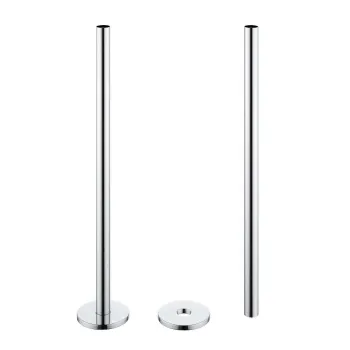 Chrome Pipe Connectors For Heated Towel Rails & Radiators (Pair) 300mm