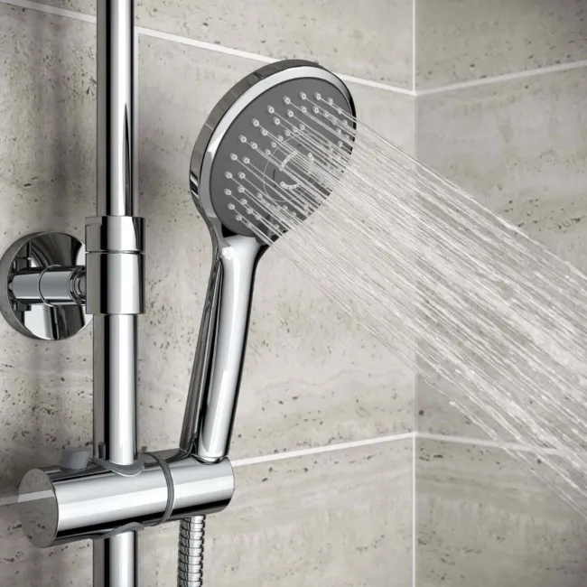 Ballina Round Chrome Thermostatic Bath Filler Shower Set