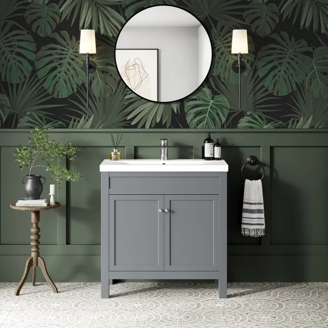 Bermuda Dove Grey Basin Vanity 800mm