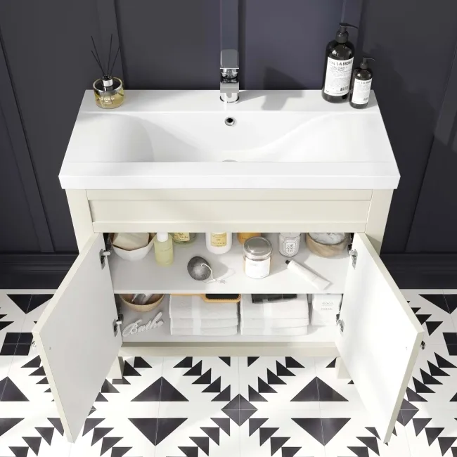 Bermuda Chalk White Combination Vanity Basin and Boston Toilet 1300mm