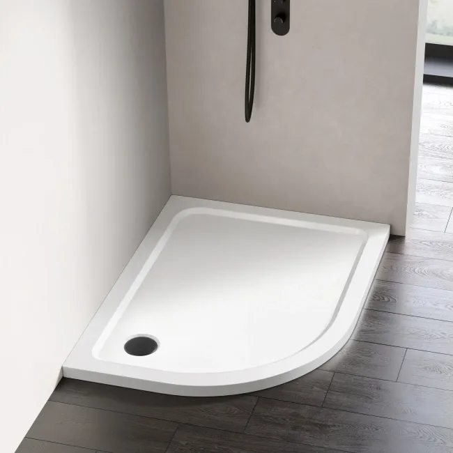 London Offset Quadrant Stone Shower Tray 1200x800mm - Left Handed