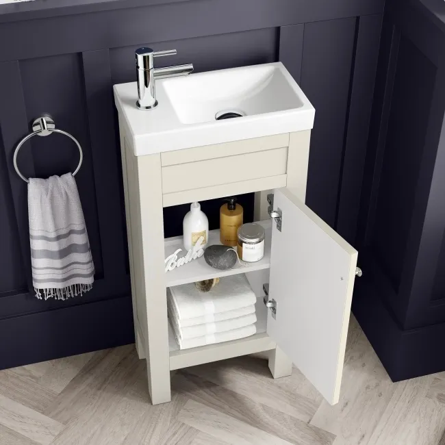Bermuda Chalk White Cloakroom Basin Vanity 400mm