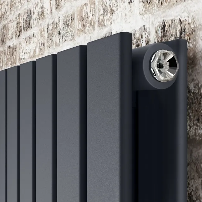 Faro Anthracite Double Flat Panel Horizontal Radiator 600x1190mm