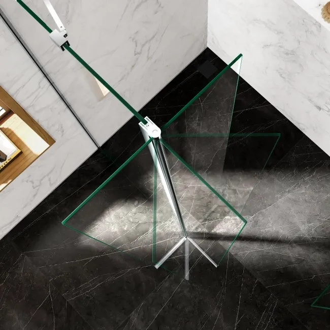 Copenhagen Easy Clean 8mm Pivotal Wet Room Shower Glass Return Panel 250mm